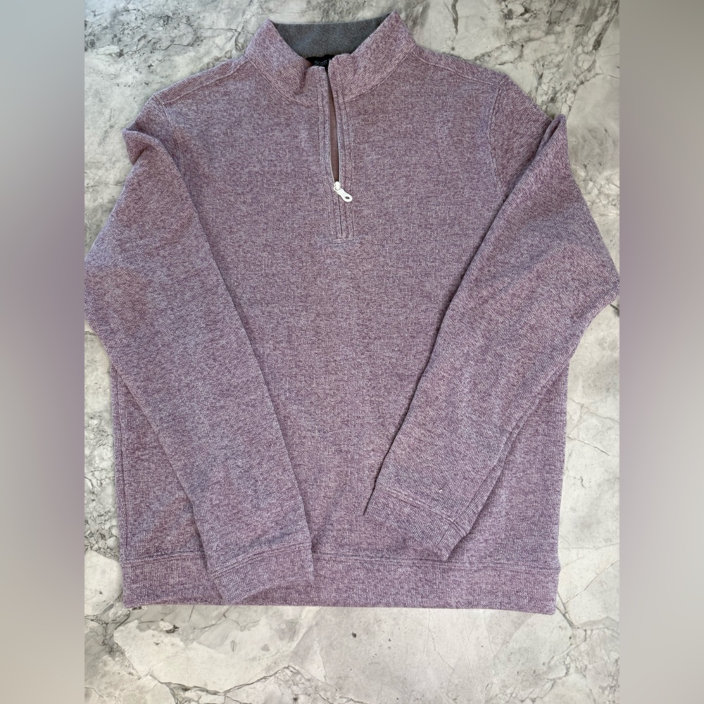 Scott Barber Men’s Heathered Purple Half-Zip Soft knit Pullover Sz M